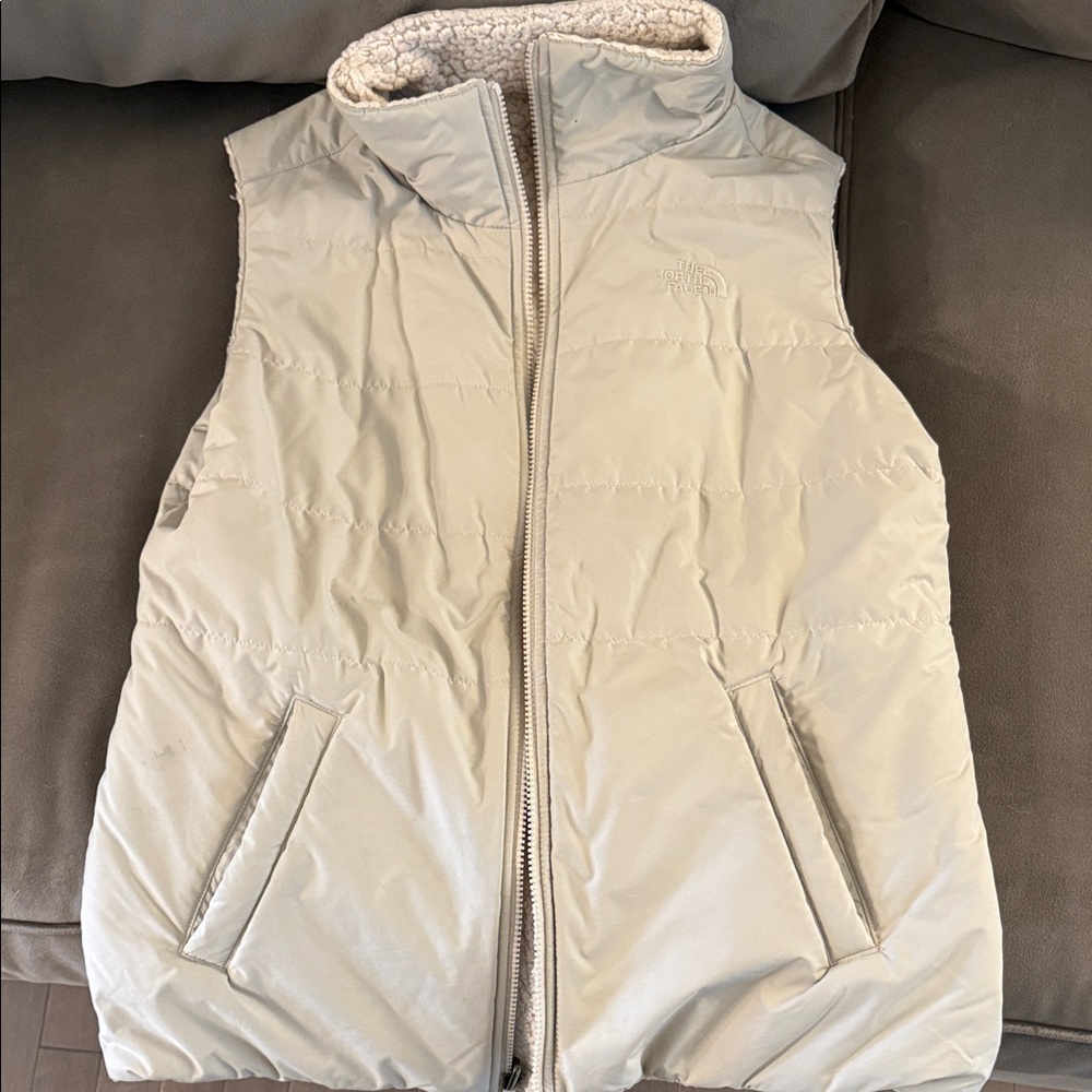 The North Face Off-White Puffer Vest